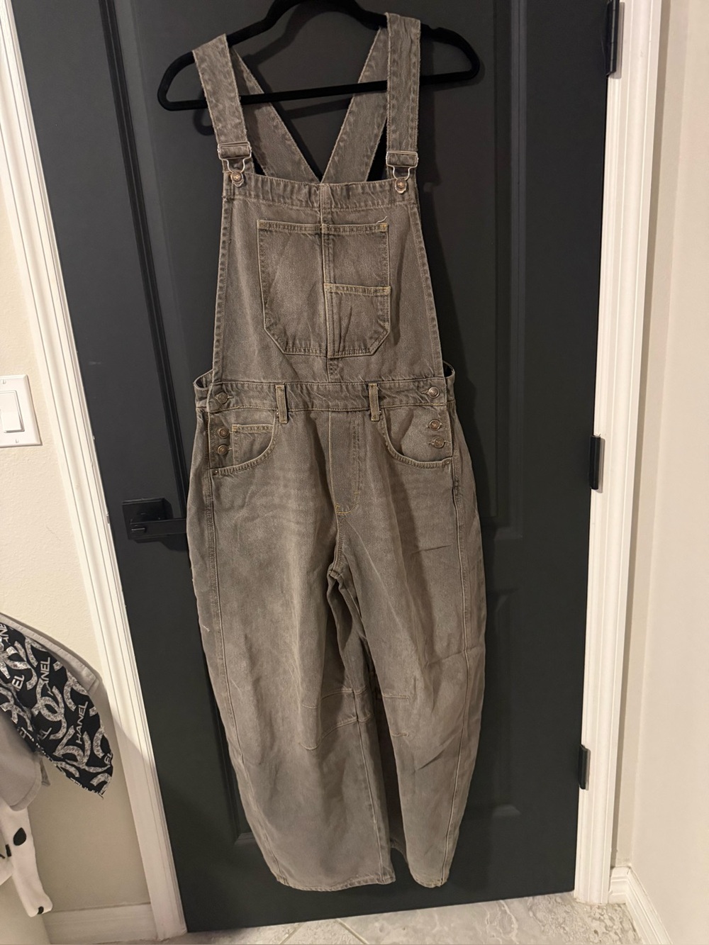 Vintage-Style Gray Barrell Overalls